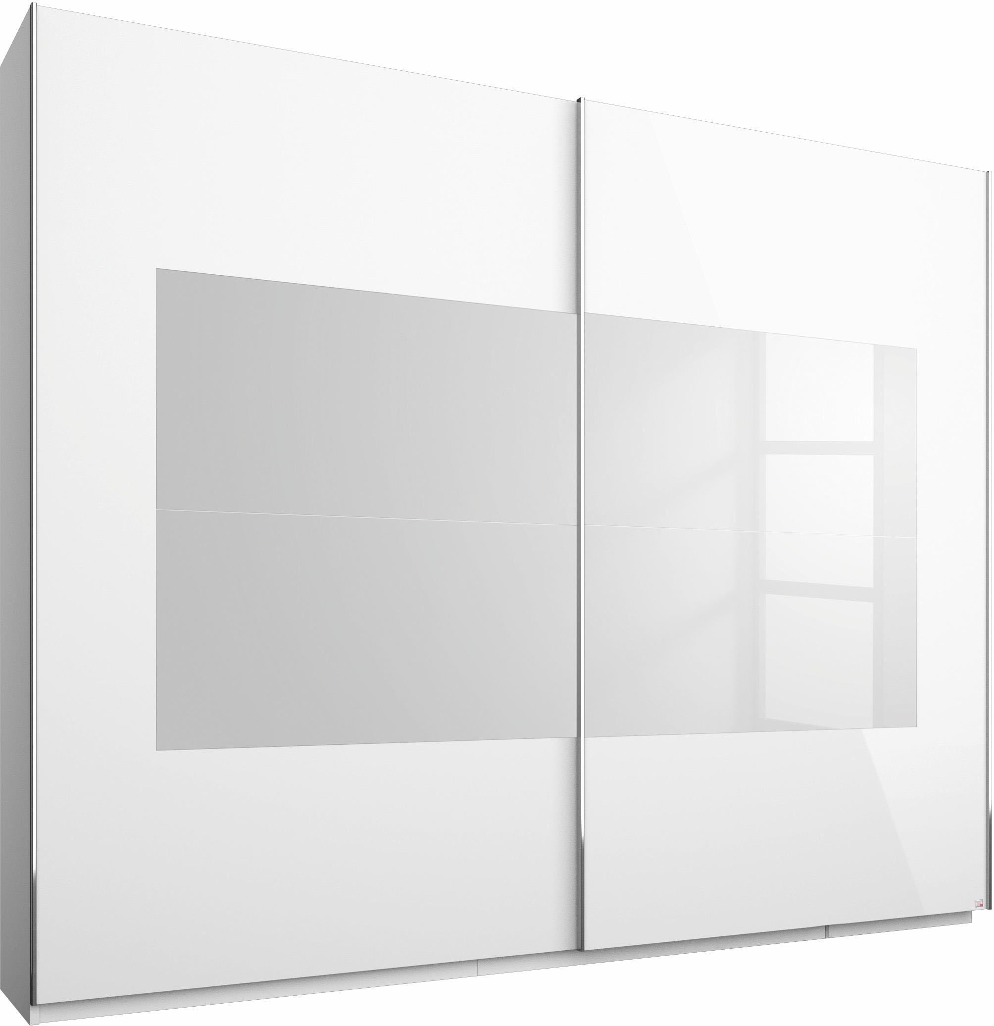 Schwebetürenschrank RAUCH, weiß (alpinweiß, front hochglanz weiß), B:226cm H:223cm T:69cm, Schränke, Schwebetürenschrank