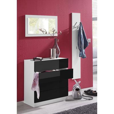 Garderoben-Set BORCHARDT MÖBEL "Vaasa 3", schwarz (weiß matt, schwarz hochglanz), Kastenmöbel-Sets, mit Push to Open-Funktion Image
