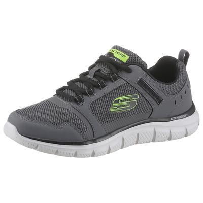 Sneaker SKECHERS "TRACK-KNOCKHILL", Herren, Gr. 41, grau (grau, schwarz), Leder, Textil, sportlich, Schuhe, mit gepolsterter Innensohle, Freizeitschuh, Halbschuh, Schnürschuh Image
