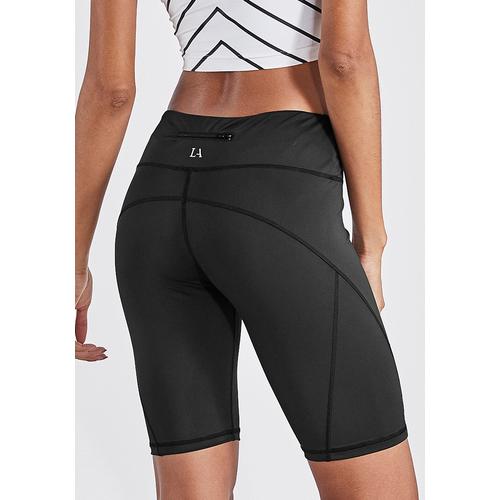 „Radlerhose LASCANA ACTIVE „“Basic Bottoms““ Gr. 40/42, N-Gr, schwarz Damen Hosen Yogahosen mit kleiner Bundtasche hinten“