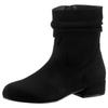 Stiefelette ANISTON SHOES, Damen, Gr. 38, schwarz, Textil, unifarben, Veloursleder, elegant, Schuhe, mit gerafftem Schaft - NEUE KOLLEKTION