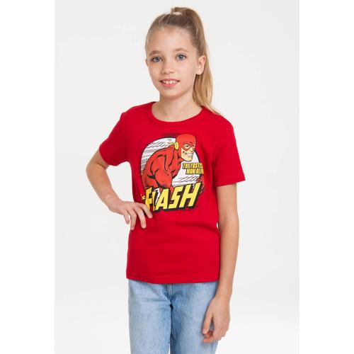 „T-Shirt LOGOSHIRT „“The Fastest Man Alive““ Gr. 140, rot Mädchen Shirts T-Shirts mit coolem Superhelden-Print“