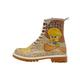 Schnürboots DOGO "Tweety Moods" Gr. 41, Normalschaft, bunt (natur) Damen Schuhe Schnürstiefeletten