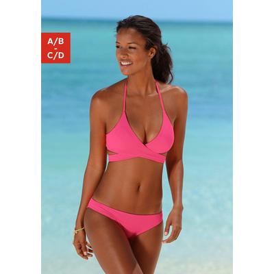 Triangel-Bikini BENCH., Damen, Gr. 34, Cup A/B, pink, Polyamid, unifarben, Bikini-Sets, in Wickeloptik Image