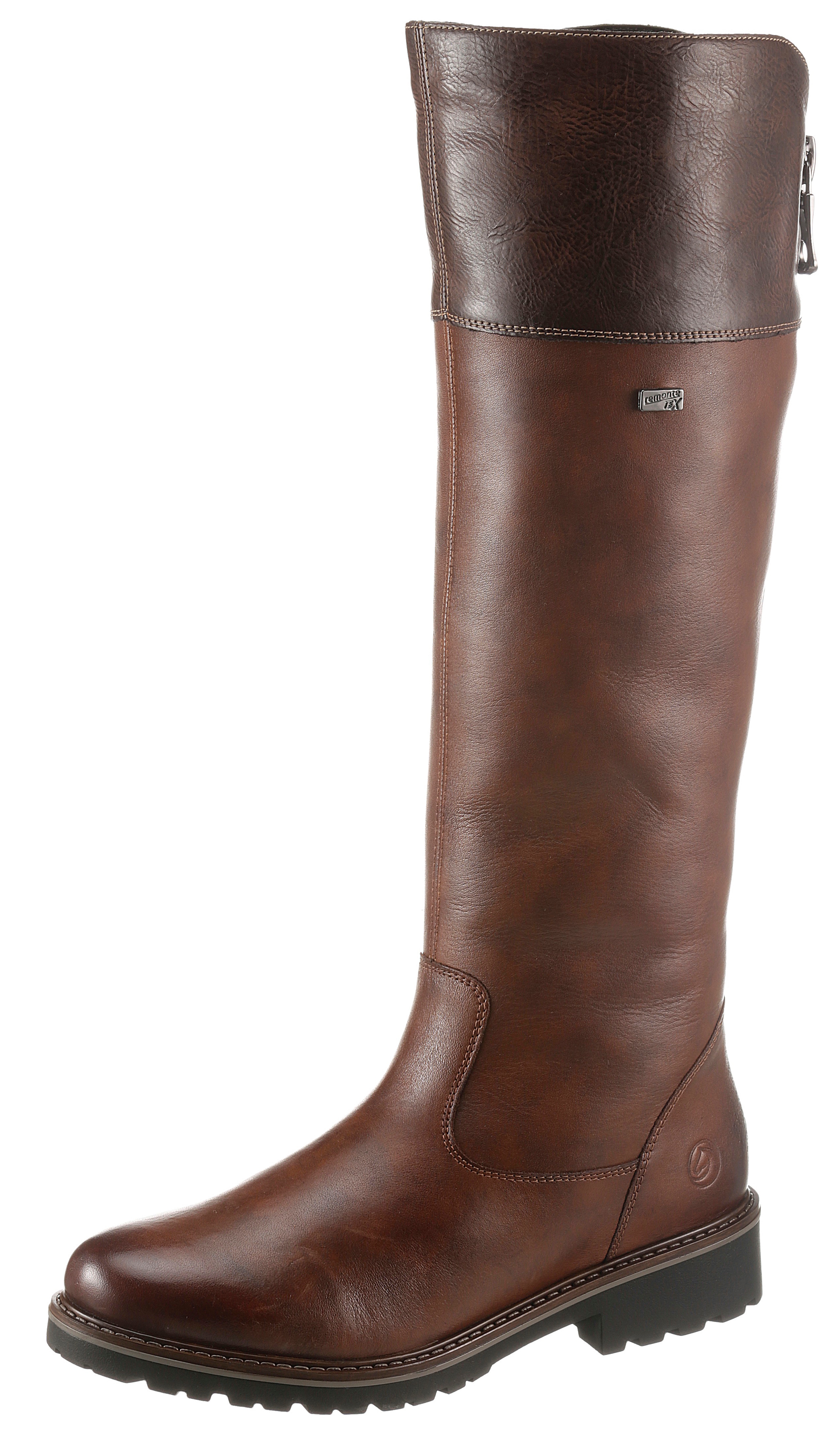 Stiefel REMONTE, Damen, Gr. 38, Normalschaft, braun, Leder, Lederimitat, used, Schuhe Stiefel, mit variabler Schaftweite