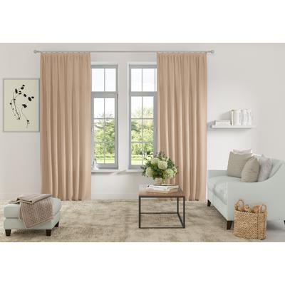 Vorhang HOME AFFAIRE "Parry" Gr. 6, grau (kitt), B:140cm H:295cm, Polyester, Recyceltes Material, Gardinen, 2-er Set, blickdicht, monochrom, basic, einfarbig, Bestseller Image