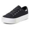 Sneaker LASCANA, Damen, Gr. 38, schwarz, Obermaterial: 100% Textilmaterial. Futter: 100% Textilmaterial. Decksohle: 100% Textilmaterial. Laufsohle: 100% Synthetik, unifarben, casual, Schuhe Plateausneaker, Schnürhalbschuh, Freizeitschuh aus Textil...