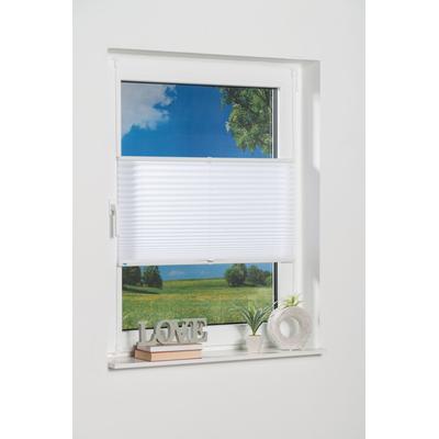Plissee K-HOME "Klemmfix Pisa" Gr. 28, weiß, B:45cm H:210cm, Obermaterial: 100% Polyester, Plissees, Crushed-Optik, Topseller Image