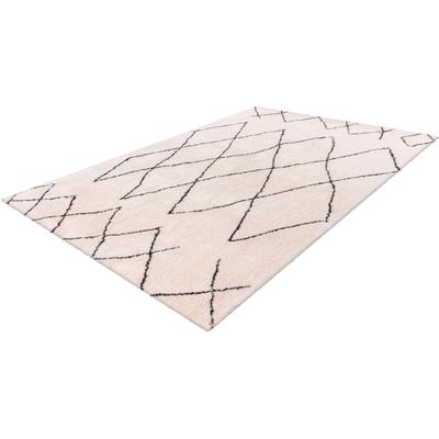 Hochflor-Teppich CALO-DELUXE "Elvar-4000" Gr. 3, beige (elfenbeinfarben), B:120cm H:27mm L:170cm, Kunstfaser, Teppiche, besonders weich durch Microfaser, Wohnzimmer Image
