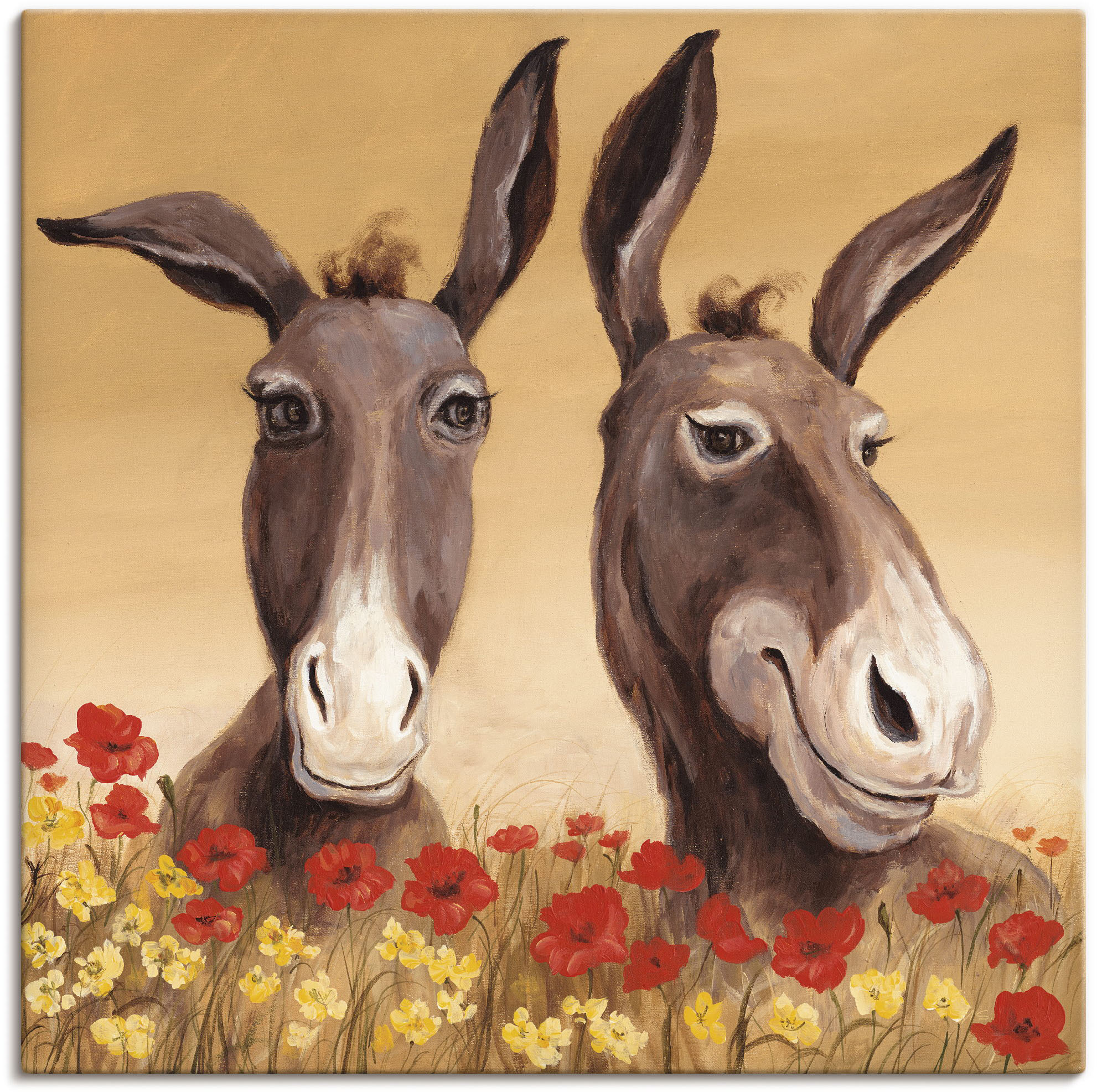 Wandbild ARTLAND "Esel", beige (farbe bild(er): naturfarben), B:30cm H:30cm, Bilder, als Alubild, Outdoorbild, Leinwandbild, Poster, Wandaufkleber Image