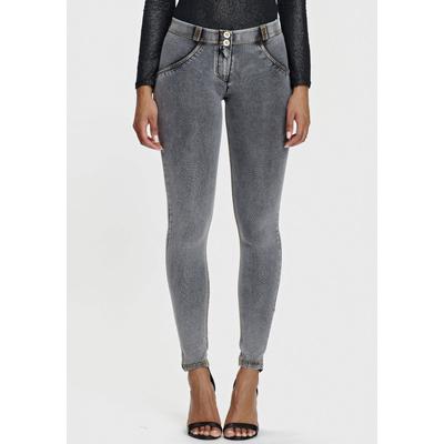Jeggings FREDDY "WRUP2RC002ORG", Damen, Gr. M (38), N-Gr, grau, Stoff, Obermaterial: 84% Baumwolle, 16% Elasthan, casual, lang, Hosen, mit Lifting & Shaping Effekt Image
