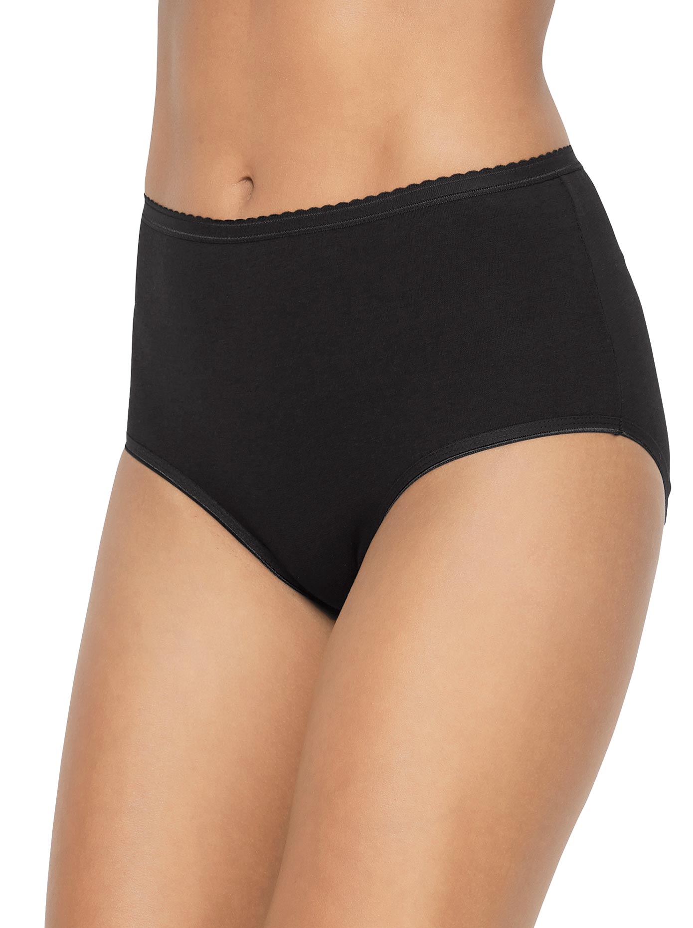 Taillenslip, Damen, Gr. 48/50, schwarz-weiß (3x weiß, 3x schwarz), 95% Baumwolle, 5% Elasthan, Unterhosen Image
