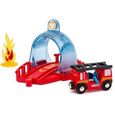 Spielzeug-Eisenbahn BRIO "BRIO WORLD, Smart Tech Sound Feuerwehreinsatz" Spielzeugfahrzeuge rot Kinder Ab 3-5 Jahren FSC - schützt Wald weltweit