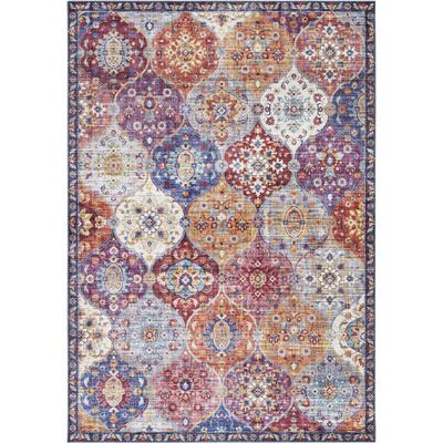 Teppich ELLE DECORATION "Kashmir Ghom" Gr. 33, bunt (multi), B:200cm H:5mm L:290cm, Polyester, Teppiche, Orientalisch, Läufer, Kurzflor, Vintage, Wohnzimmer, Schlafzimmer Image