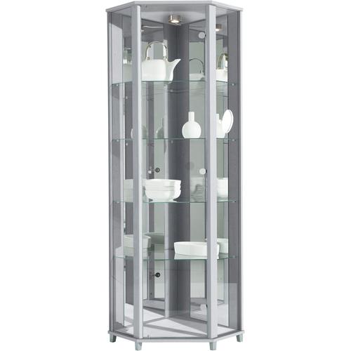 Eckvitrine FIF MÖBEL Schränke Gr. B/H/T: 71 cm x 172 cm x 50 cm, silberfarben Eckvitrinen