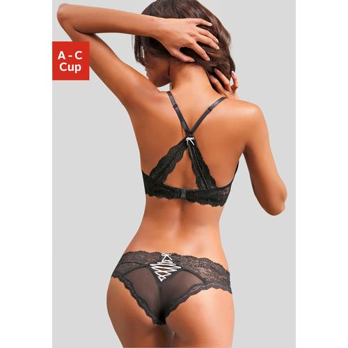 Set: Push-up-BH LASCANA Gr. 70 (32/34), Cup A, schwarz (schwarz, rosa) Damen BH-Sets BH Hochzeitsdessous BH-Set Bügel-BH Dessous-Set Push-up-BH Hochzeitswäsche BHs Cup A-C, mit zarter Spitze, sexy Dessous