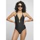 Badeanzug URBAN CLASSICS "Damen Ladies Recycled Triangle Swimsuit" Gr. S, N-Gr, schwarz (black) Damen Badeanzüge Ocean Blue