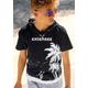 T-Shirt CHIEMSEE "mit Palmendruck" Gr. 152/158, schwarz Jungen Shirts T-Shirts