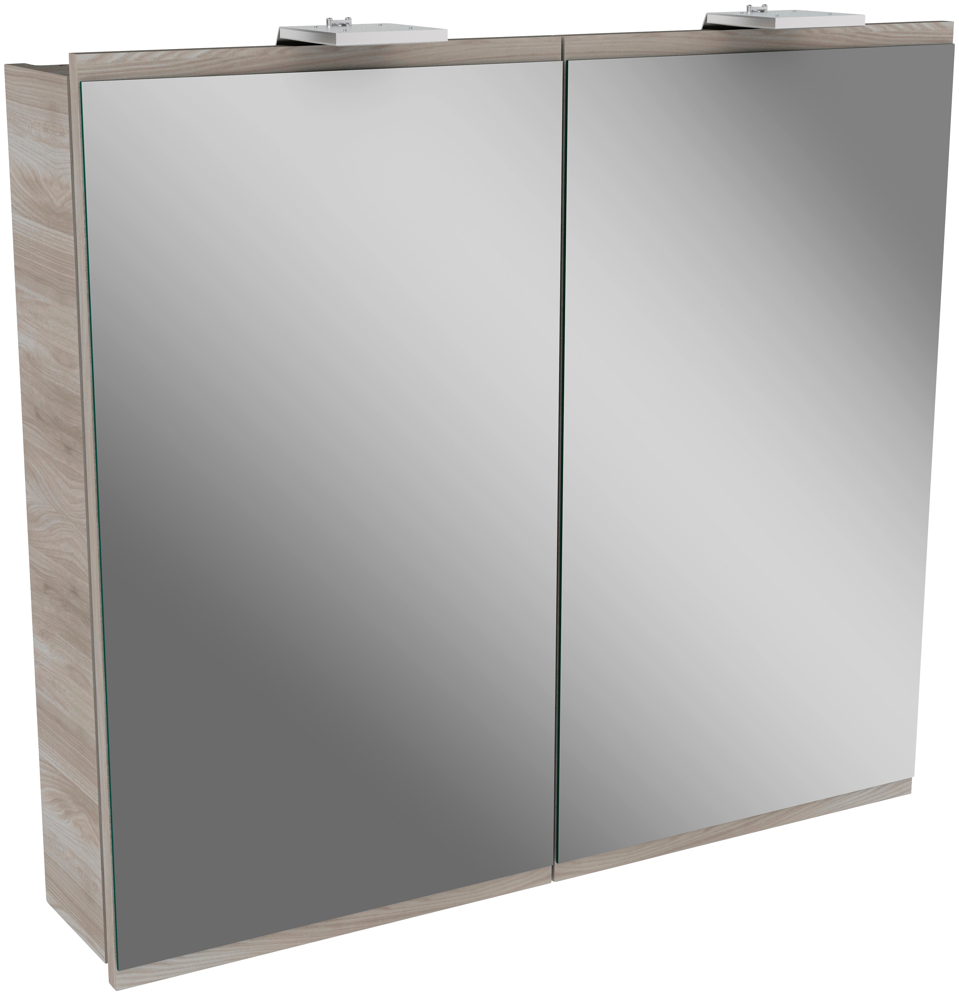 Spiegelschrank FACKELMANN "Lima", beige (steinesche), B:80cm H:73cm T:15,5cm, Schränke, Badmöbel Schalter, Steckdose Image
