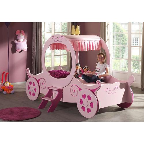 "Kinderbett VIPACK Betten Gr. Liegefläche B/L: 90 cm x 200 cm, kein Härtegrad, rosa (rosa, pink) Betten Bett ""Kutsche"""