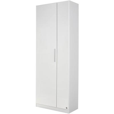 Garderobenschrank RAUCH "Garderobe Drehtürenschrank Kleiderschrank Schrank Mehrzweck MINOSA", weiß (alpinweiß, hochglanz weiß), B:69cm H:197cm T:41cm, Holzwerkstoff, Schränke, Breite 69 cm mit ausziehbarer Kleiderstange MADE IN GERMANY Image
