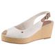 Sandalette TOMMY HILFIGER "ICONIC ELBA SLING BACK WEDGE" Gr. 36, weiß Damen Schuhe Sandaletten