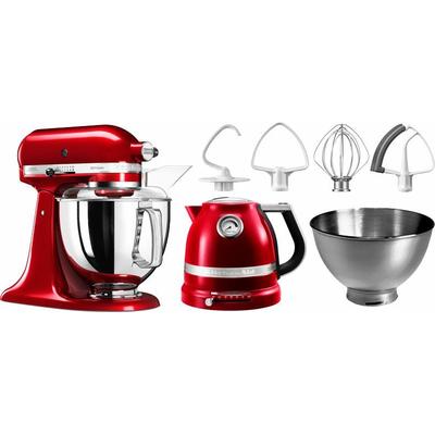 KITCHENAID Küchenmaschine "5KSM175PSECA LIEBESAPFEL-ROT" Küchenmaschinen Gratis Wasserkocher, 2. Schüssel, Flexirührer (Wert ca. 347,-UVP) rot (liebesapfel, rot) Küchenmaschinen