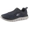 Sneaker SKECHERS "Track-Scloric", Herren, Gr. 41, blau (navy), Textil, Leder, sportlich, Schuhe, Freizeitschuh, Halbschuh, Schnürschuh mit Skechers Memory Foam