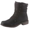 Schnürboots RIEKER, Damen, Gr. 37, schwarz, Nubuklederimitat, klassisch, Schuhe, Stiefelette, Blockabsatz, mit dezenter Schnürung