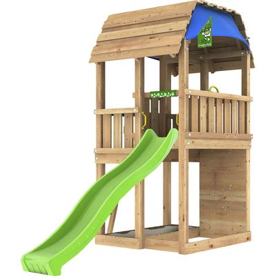 Spielturm JUNGLE GYM "Jungle Barn", bunt (natur, grün, rot), Spieltürme, KinderB:423cm H:320cm T:497cm, Holzwerkstoff, BxTxH: 423x497x320 cm, B:423cm H:320cm T:497cm