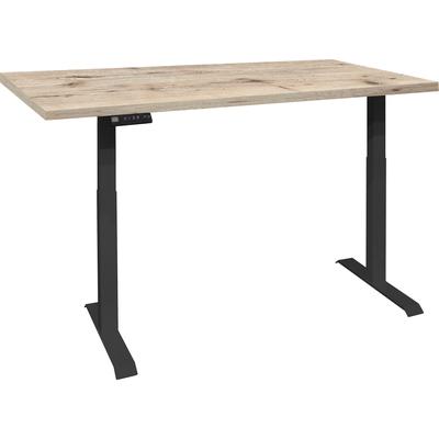 Schreibtisch MÄUSBACHER "Big System Office", schwarz (schwarz matt, sandeiche, schwarz matt, sandeiche), B:160cm, Tische, Breite 160 cm, elektrisch höhenverstellbar Image