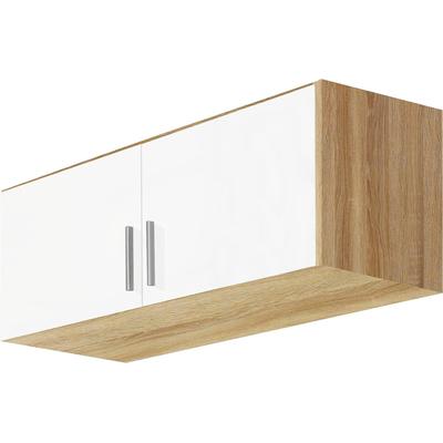 Schrankaufsatz RAUCH "Celle", weiß (struktureichefarben hell, weiß hochglanz), B:91cm H:39cm T:54cm, Holzwerkstoff, Möbelaufsätze Image