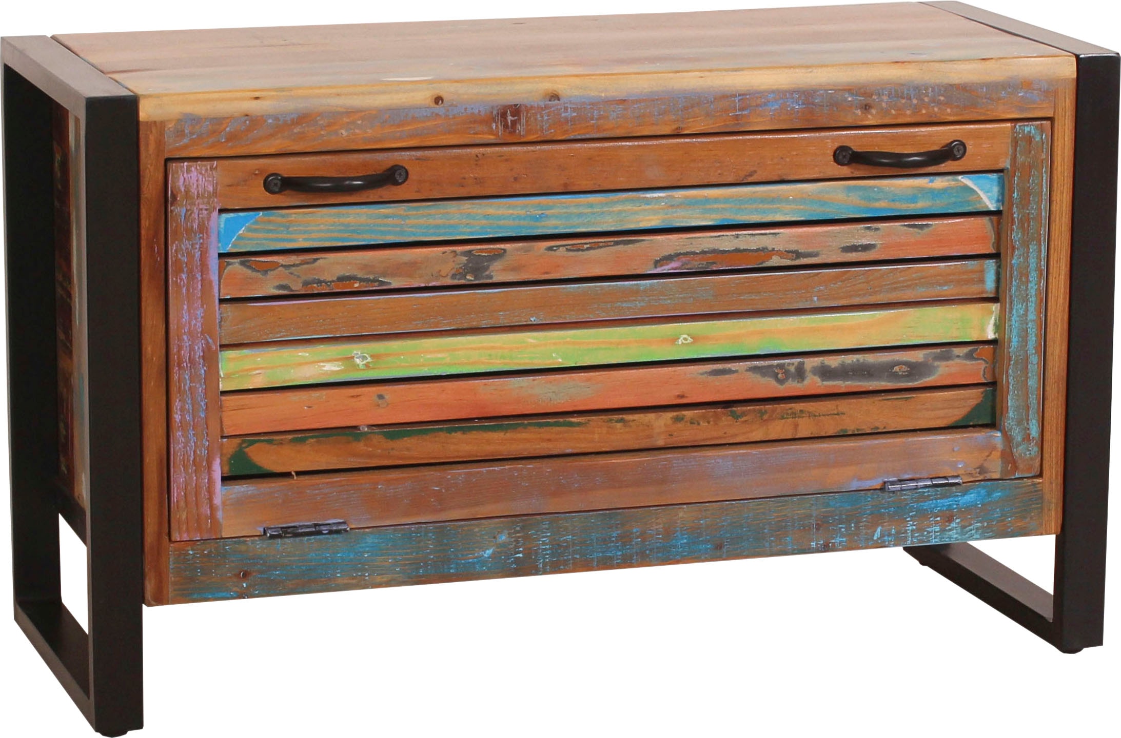 Schuhschrank SIT "Fiume", bunt, B:85cm H:50cm T:35cm, Massivholz, Schränke, Schuhschrank