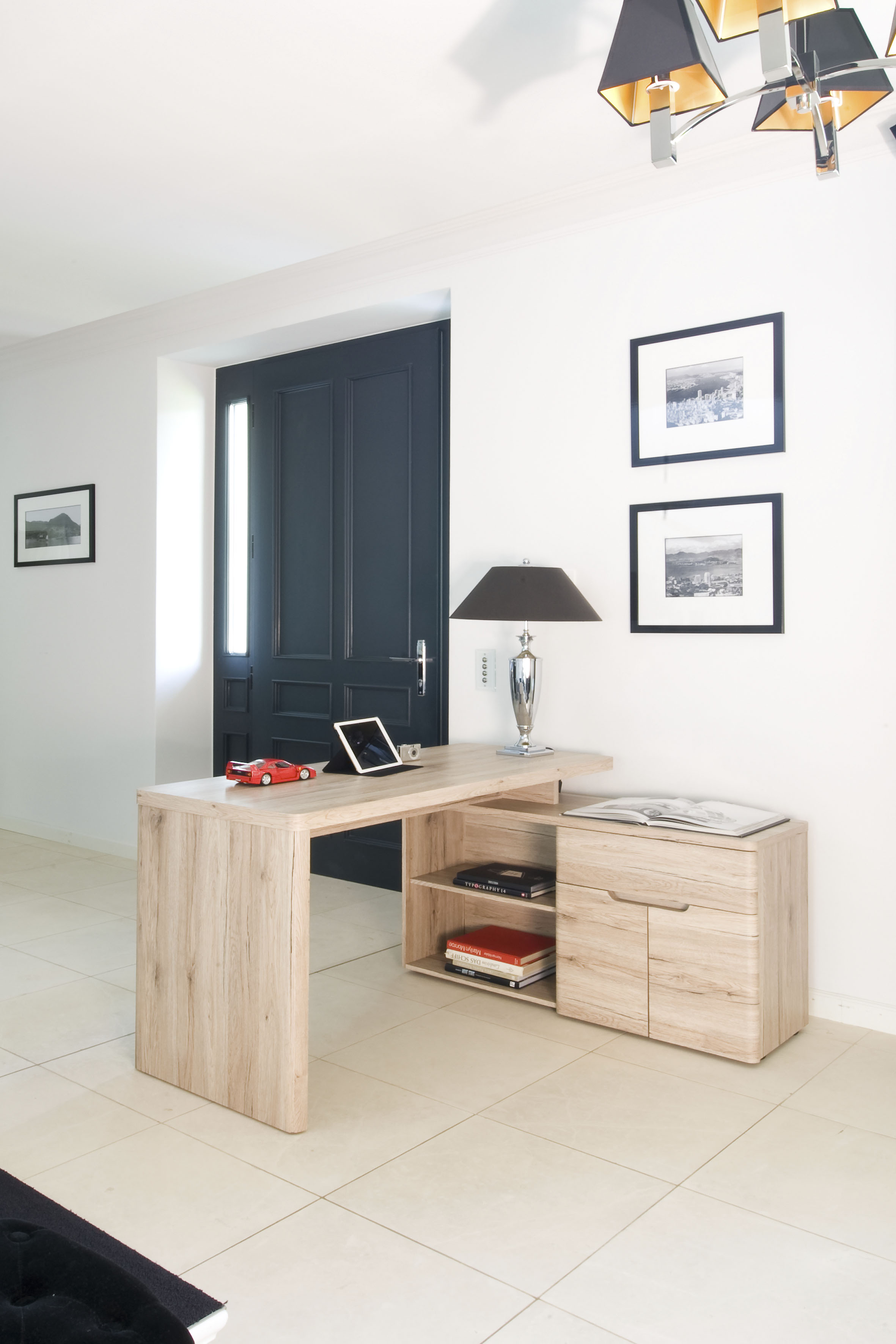 Eckschreibtisch JAHNKE "CU-LIBRE 150 E", braun (sanremo eiche, sanremo eiche, sanremo eiche), B:140cm H:77cm T:117,5cm, Tische, Eckschreibtisch, wechselseitig montierbar