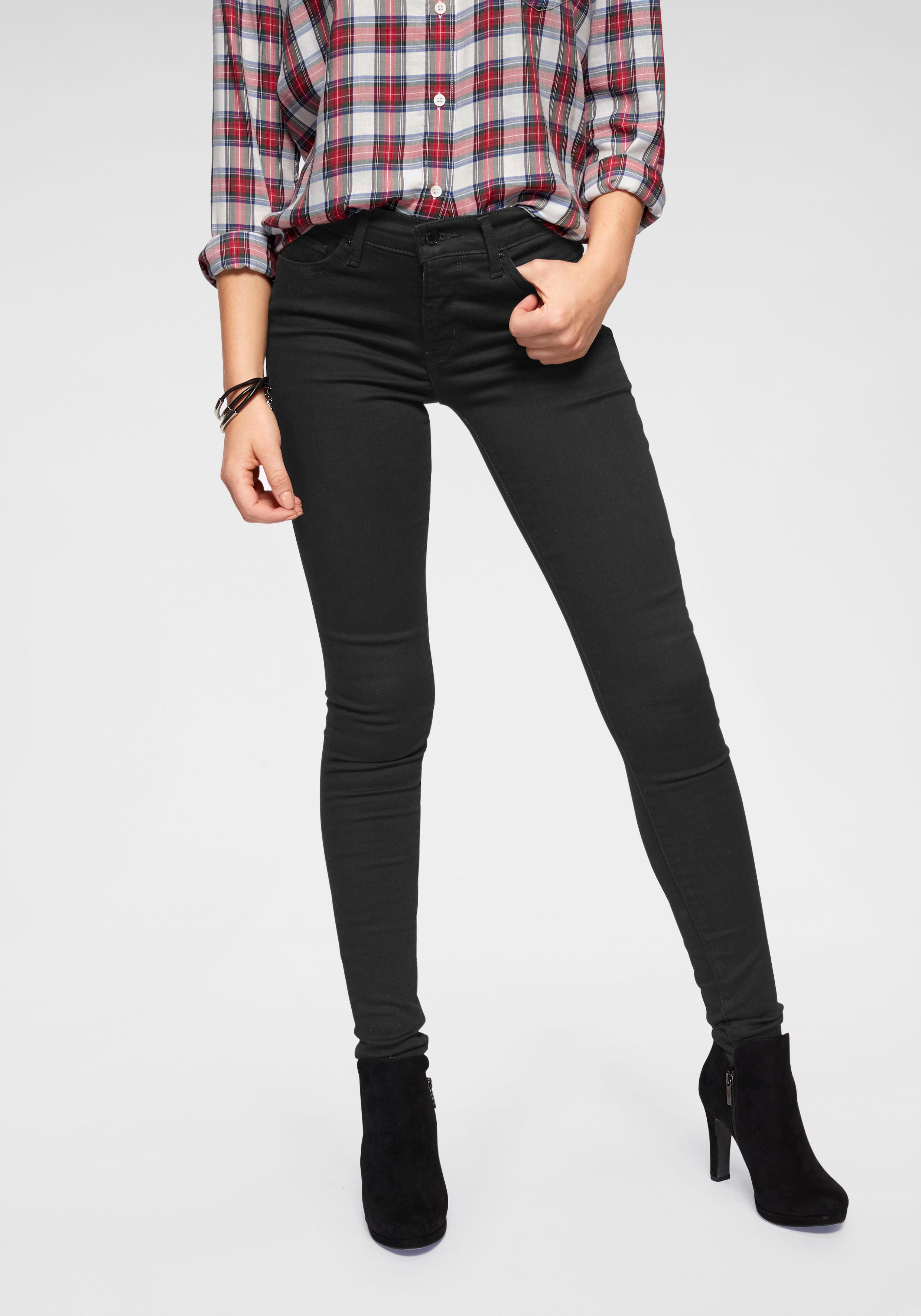 Skinny-fit-Jeans LEVI'S "310 Shaping Super Skinny", Damen, Gr. 30, Länge 30, schwarz, Denim/Jeans, Obermaterial: 64% Baumwolle, 34% Polyester, 2% Elasthan, clean, skinny fit lang, Jeans, Topseller Image