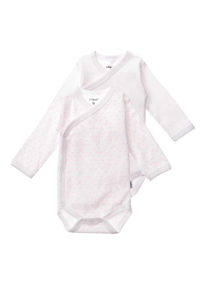 Body LILIPUT, Jungen, Gr. 50/56, EURO-Größen, rosa (weiß, rosa), 100% Baumwolle, bedruckt, unifarben, kurz, Bodys Body, mit praktischer Druckknopfleiste