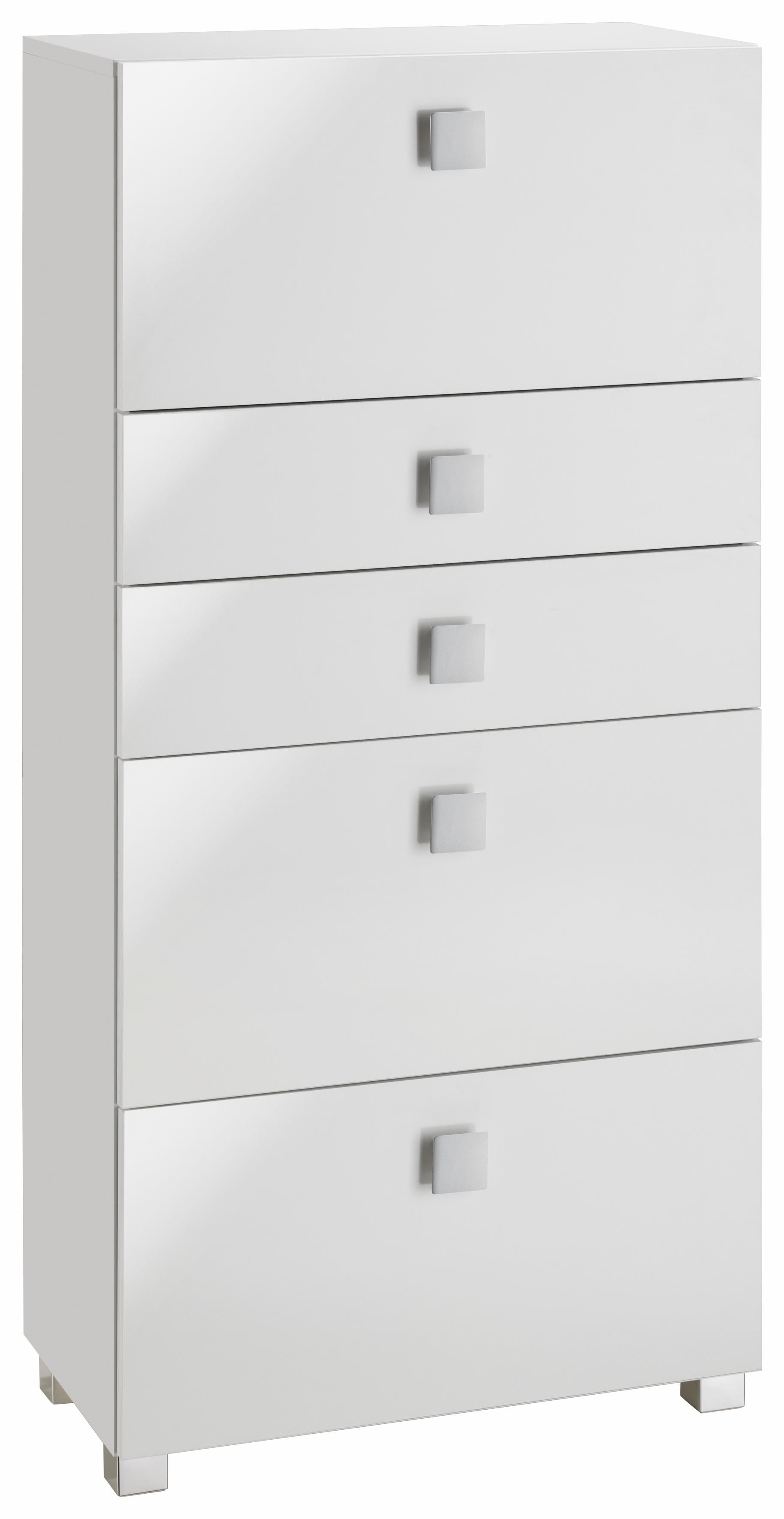 Midischrank SCHILDMEYER "Quadra", weiß (weiß glanz, weiß glanz), B:65 H:133,5 T:34,5, Schränke Image