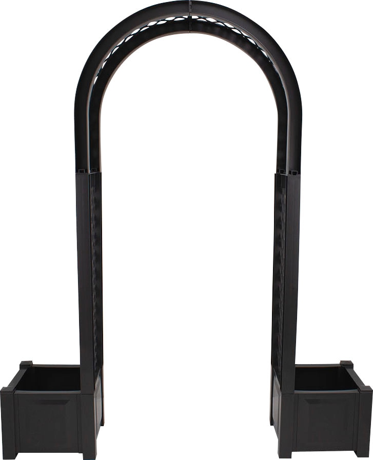 Rosenbogen KHW, grau (anthrazit), B:174cm H:207cm T:43cm, Kunststoff, Rankhilfen, BxTxH: 174x43x207 cm, inkl. 2 Pflanzkästen Image