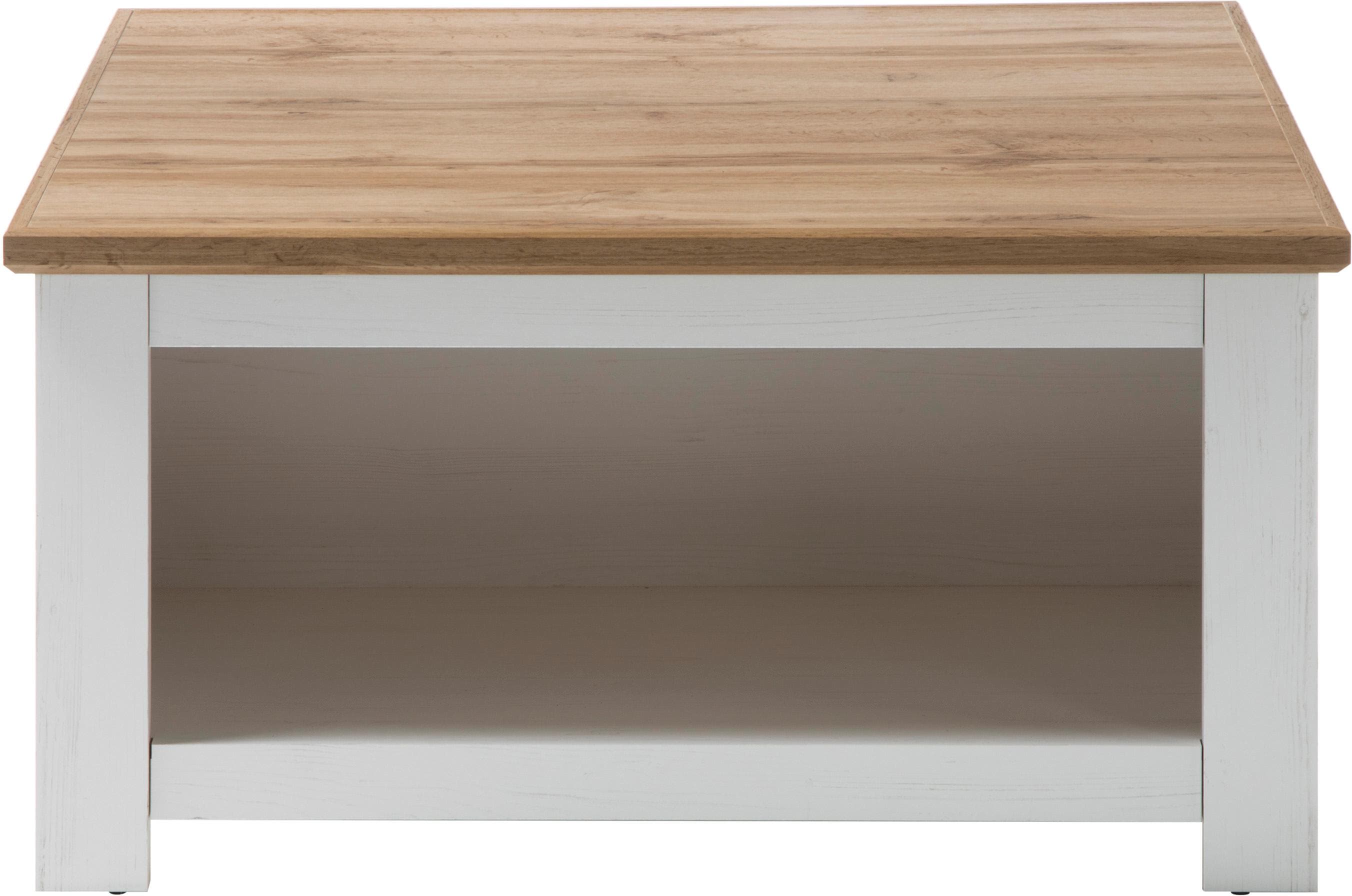 Couchtisch HOME AFFAIRE "Cremona", weiß (korpus, front: pinie weiß nb, pinie weiß nb, applikation wotan eiche nb), B:95cm, Tische, Couchtisch, Höhe 50 cm