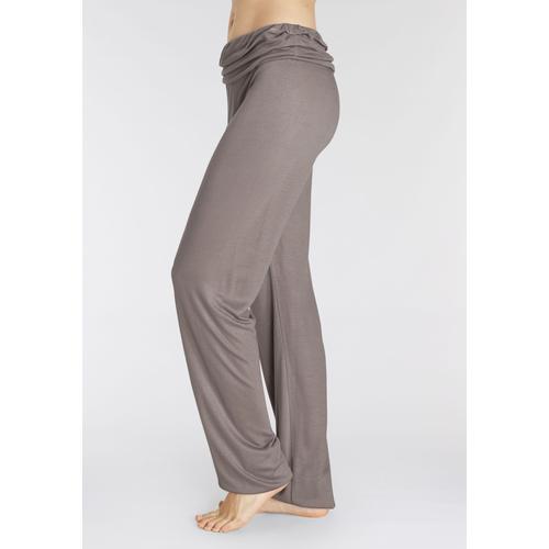 Haremshose BUFFALO Gr. 48/50, N-Gr, grau (taupe) Damen Hosen mit gerafftem Umschlagbund