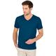 T-Shirt TRIGEMA "TRIGEMA V-Shirt aus 100% Bio-Baumwolle (kbA)" Gr. L, blau (saphir, c2c) Herren Shirts T-Shirts