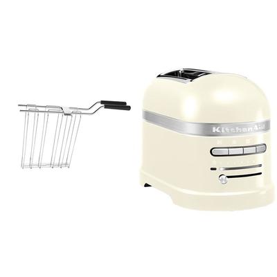 KITCHENAID Toaster "Artisan 5KMT2204EAC ALMOND CREAM", braun (almond cream), B:18cm H:22,5cm T:33cm, Toaster, mit Sandwichzange Image