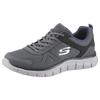 Sneaker SKECHERS "Track-Scloric", Herren, Gr. 39, grau (grau, navy), Textil, Leder, sportlich, Schuhe, Freizeitschuh, Halbschuh, Schnürschuh mit Skechers Memory Foam, Topseller