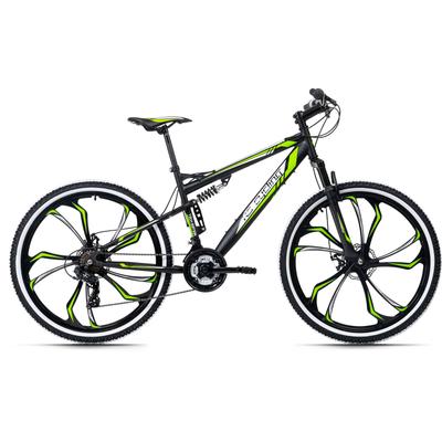 Mountainbike KS CYCLING "Scrawler" Fahrräder Gr. 46cm, 27,5 Zoll (69,85cm), schwarz (schwarz + schwarz) für Herren, Kettenschaltung