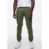 Cargohose ONLY & SONS "ONSCAM STAGE CARGO CUFF LIFE 6687 NOOS", Herren, Gr. 32, Länge 32, grün (olive night), Web, Obermaterial: 98% Baumwolle, 2% Elasthan, unifarben, modisch, lässig geschnitten, Hosen