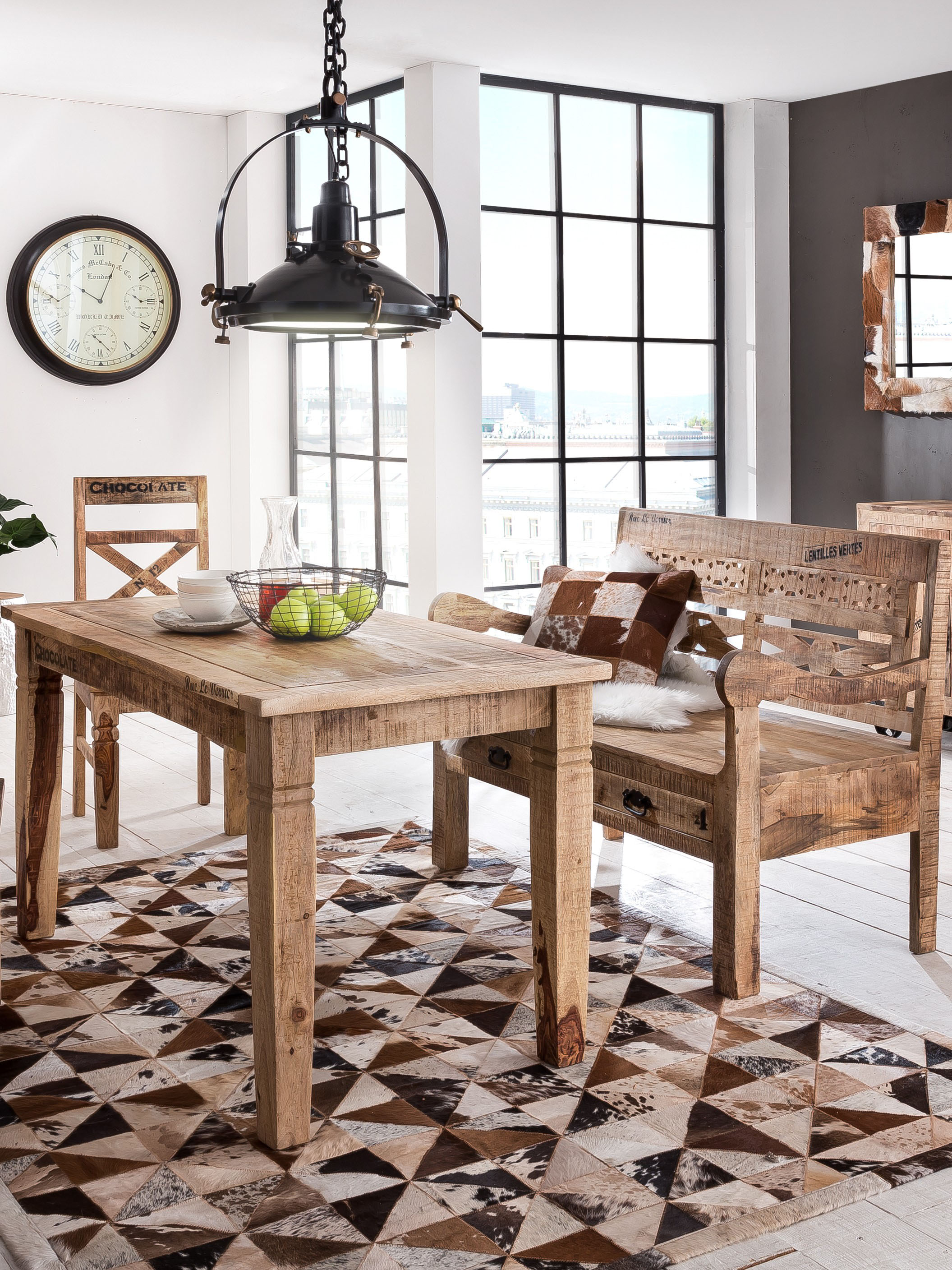 Esstisch SIT "Rustic", beige (natur), Tische, Breite 140 cm, Shabby Chic, Vintage