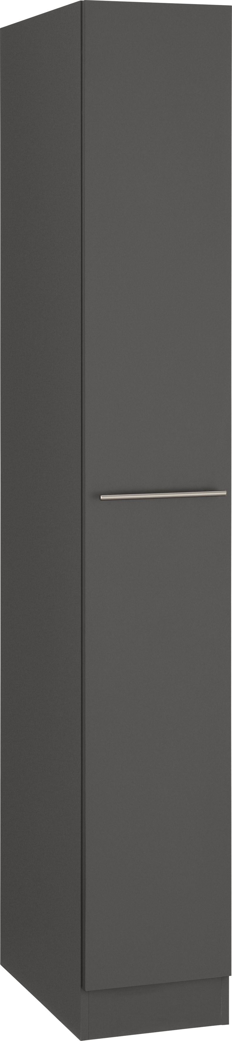 Apothekerschrank WIHO KÜCHEN "Unna", grau (front und korpus: anthrazit), B:30cm H:200cm T:57cm, Schränke, Apothekerschrank, Auszug mit 4 Ablagefächern