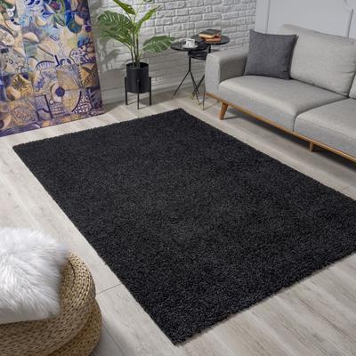 Hochflor-Teppich SANAT "LOCA" Gr. 4, schwarz, B:160cm H:30mm L:230cm, Kunstfaser, Teppiche, Wohnzimmer, Langflor, Shaggy, Schlafzimmer Image