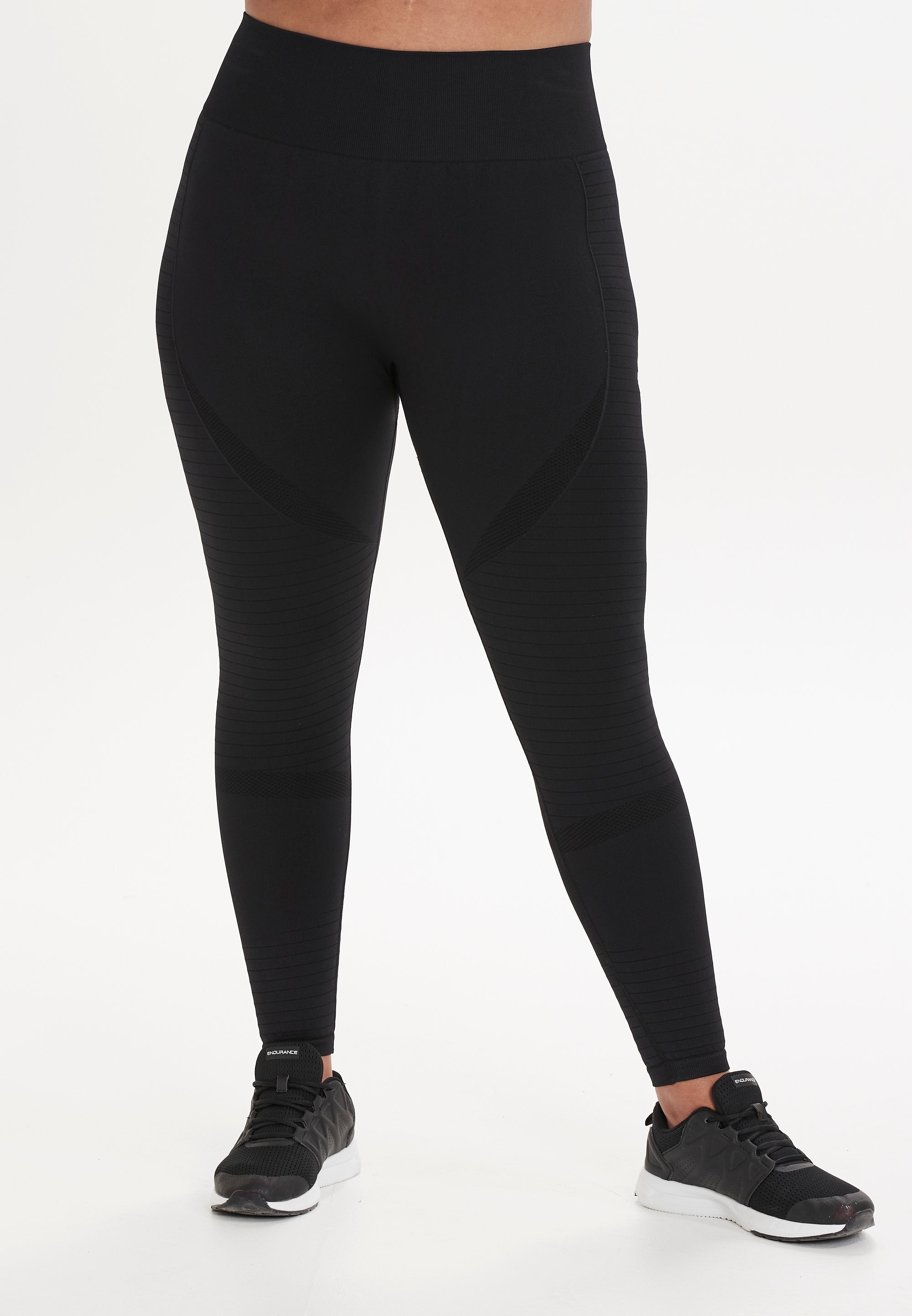 Sporthose Q BY ENDURANCE "Cerine", Damen, Gr. 44/46, EURO-Größen, schwarz, 80% Nylon, 19% Elasthan, 1% Polyester, unifarben, Hosen Sporthose, mit leichter Kompression