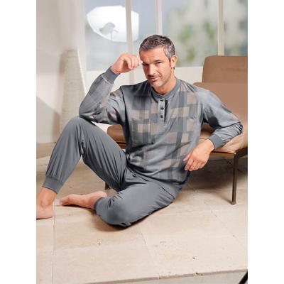 Schlafanzug NORMANN, Herren, Gr. 56/58, grau, 100% Baumwolle, Langarm, Homewear-Sets Image